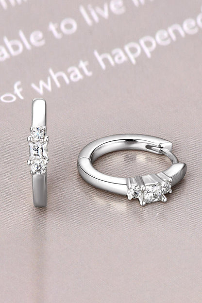 Moissanite 925 Sterling Silver Huggie Earrings Carauana Store