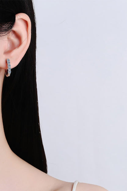 1 Carat Moissanite Hoop Earrings Carauana Store