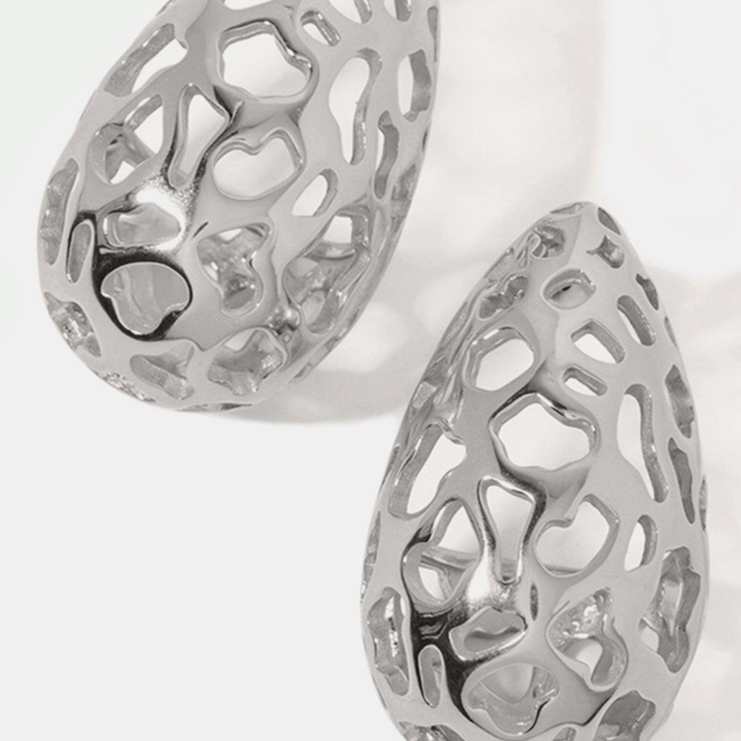Stainless Steel Teardrop Hollowed Earrings Carauana Store