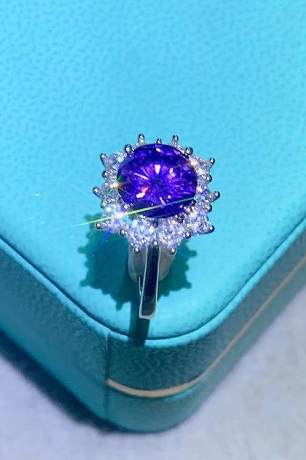 Hopeful Romance 2 Carat Moissanite Platinum-Plated Ring Carauana Store