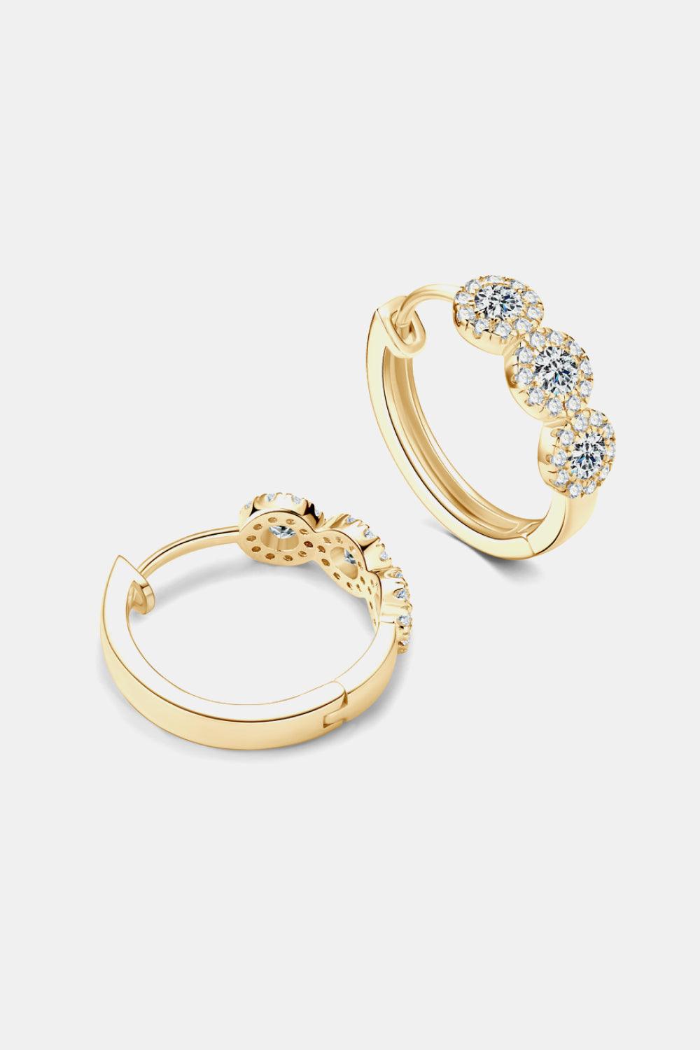 Moissanite 925 Sterling Silver Huggie Earrings Carauana Store