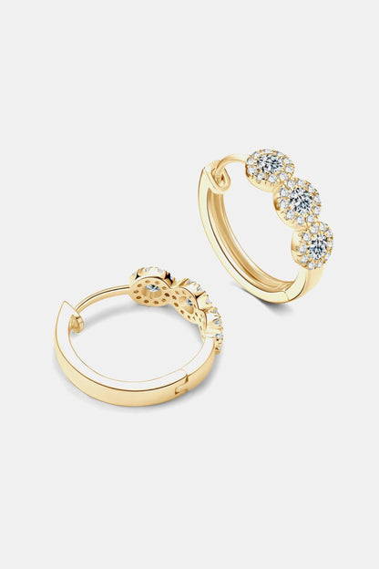 Moissanite 925 Sterling Silver Huggie Earrings Carauana Store