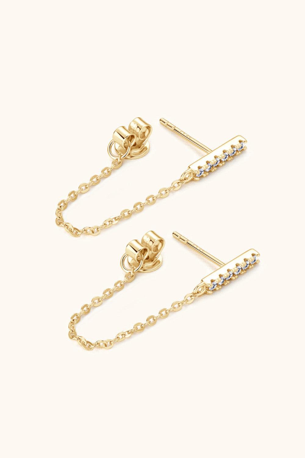 Moissanite 925 Sterling Silver Connected Earrings Carauana Store