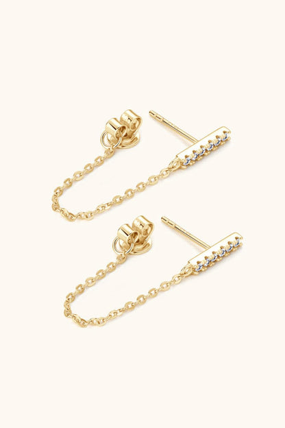 Moissanite 925 Sterling Silver Connected Earrings Carauana Store