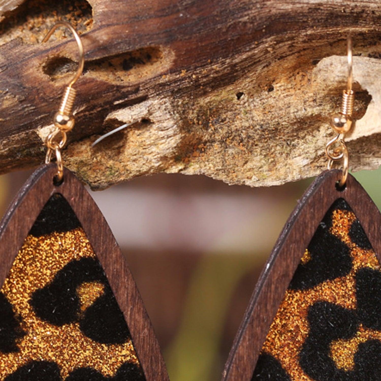 Sequin Wood Teardrop Earrings Carauana Store