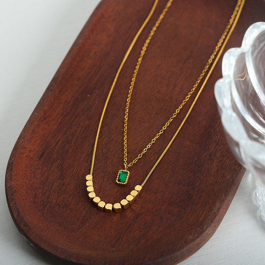 18K Gold-Plated Double-Layered Necklace Carauana Store