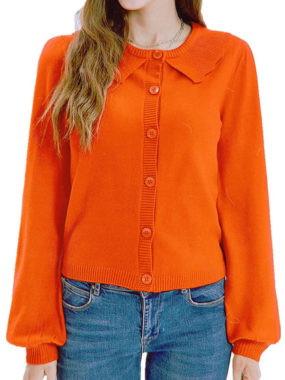 Collared Long Sleeve Button Down Cardigan Carauana Store