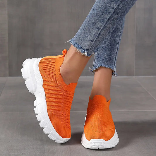 Breathable Mesh Round Toe Platform Athletic Carauana Store
