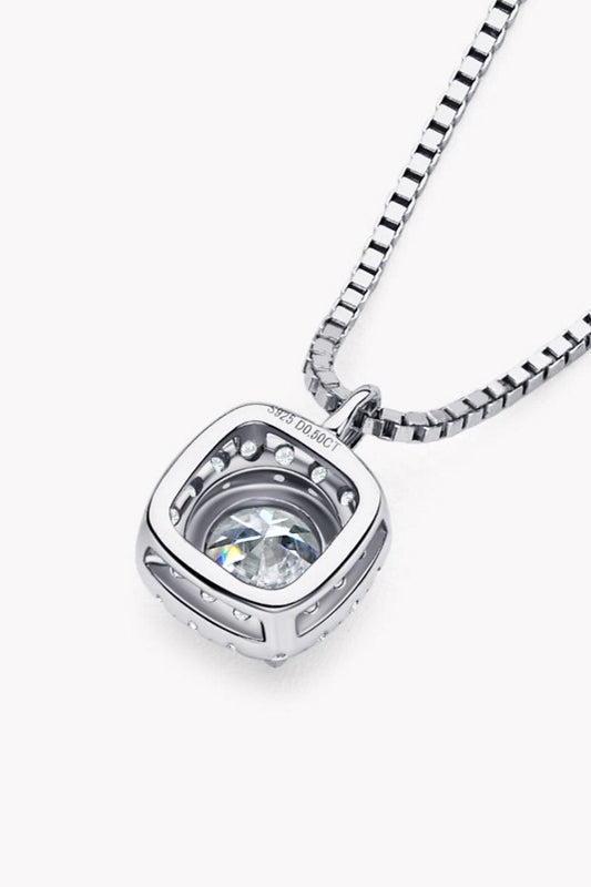 Moissanite Pendant Platinum-Plated Necklace Carauana Store