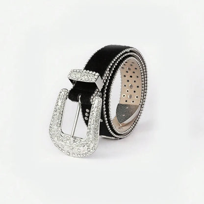 PU Leather Inlaid Rhinestone Belt Carauana Store