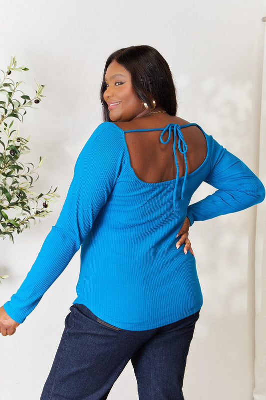 Culture Code Full Size Ribbed Sweetheart Neck Knit Top Carauana Store