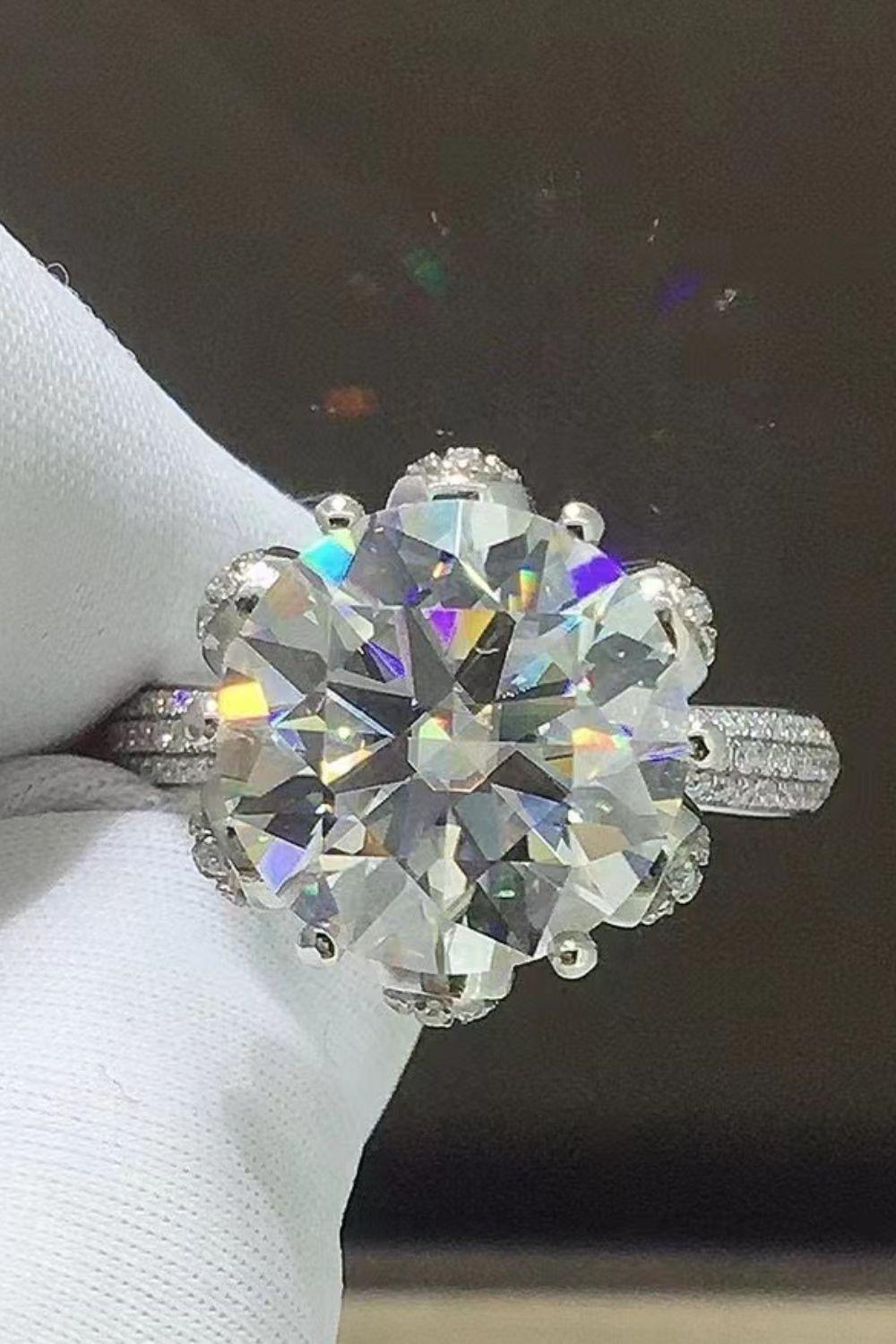 5 Carat Moissanite Side Stone Ring Carauana Store