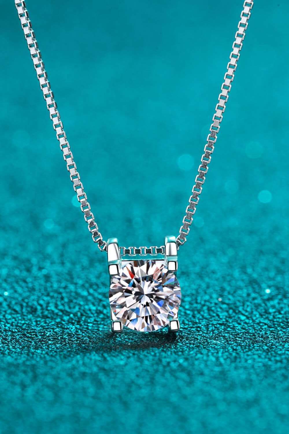 1 Carat Moissanite 925 Sterling Silver Chain Necklace Carauana Store