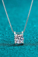 1 Carat Moissanite 925 Sterling Silver Chain Necklace Carauana Store