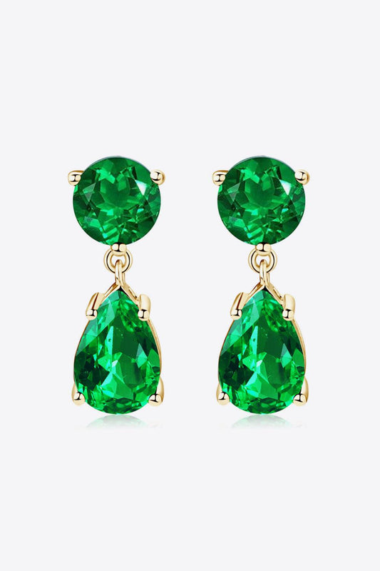 Lab-Grown Emerald Drop Earrings