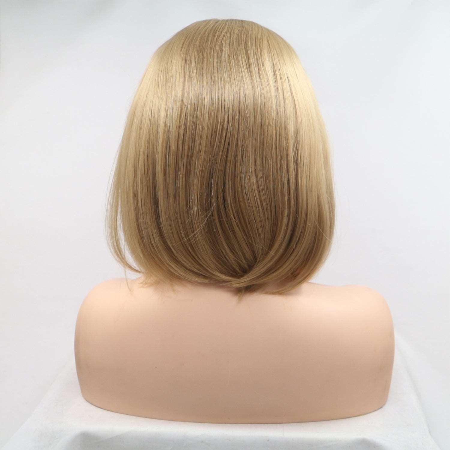 13*3" Lace Front Wigs Synthetic Mid-length Straight 12" 130% Density Carauana Store