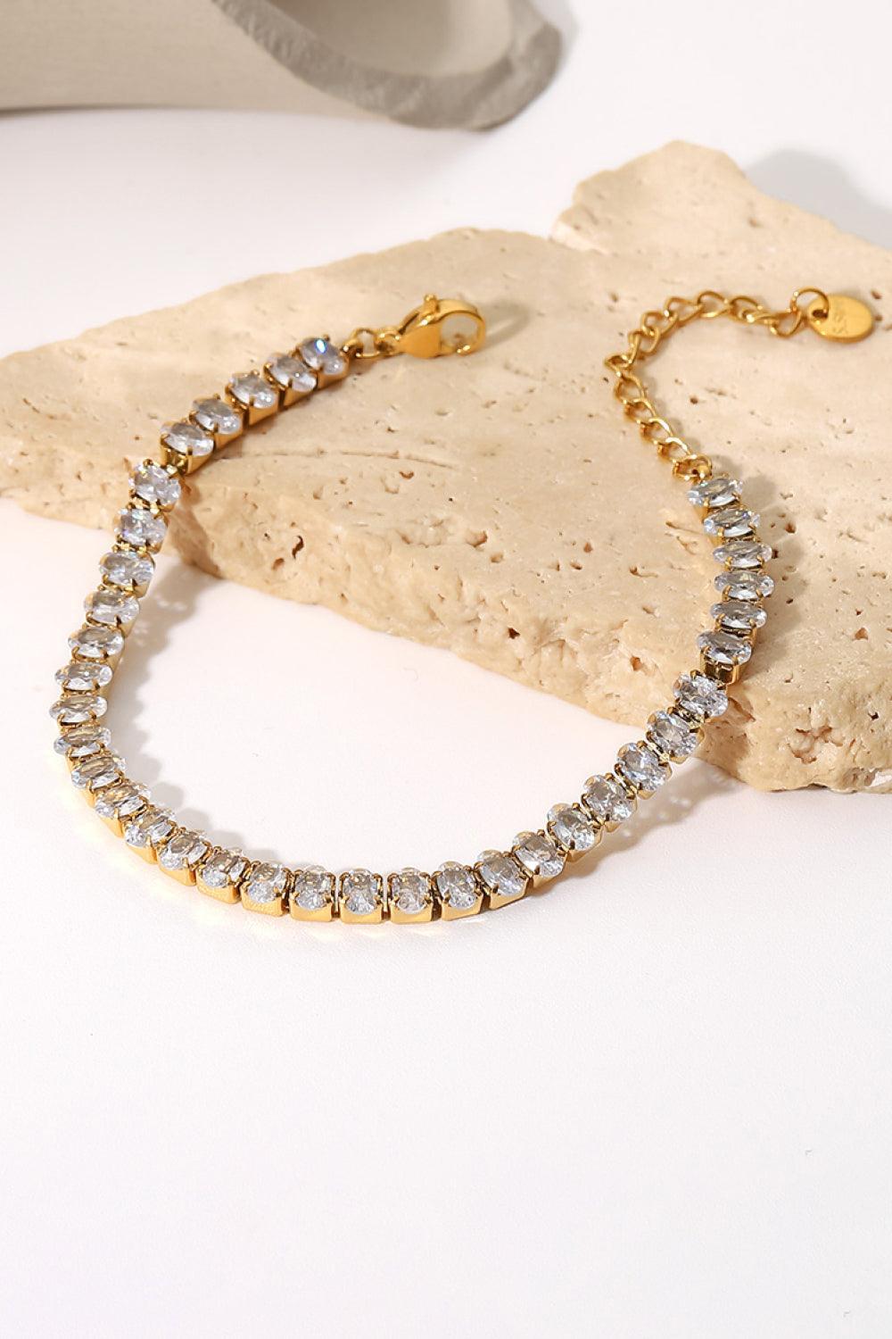 Inlaid Zircon 18K Gold Plated Bracelet Carauana Store