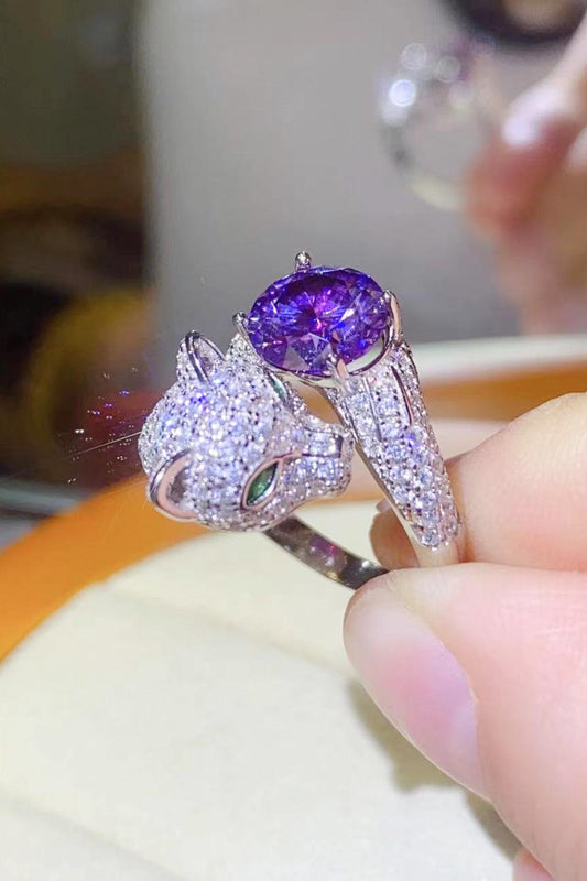 2 Carat Moissanite Adjustable Animal Bypass Ring Carauana Store