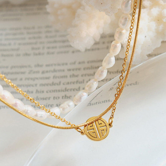 Titanium Steel Three-Layered Pearl Bracelet Carauana Store