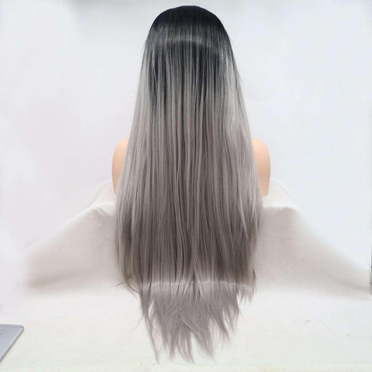 13*3" Lace Front Wigs Synthetic Long Straight 24" 130% Density Carauana Store