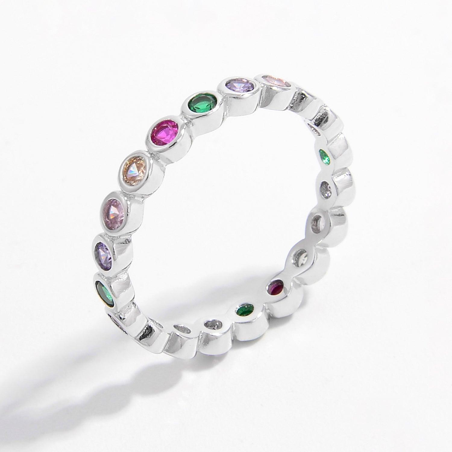 925 Sterling Silver Contrast Zircon Ring Carauana Store