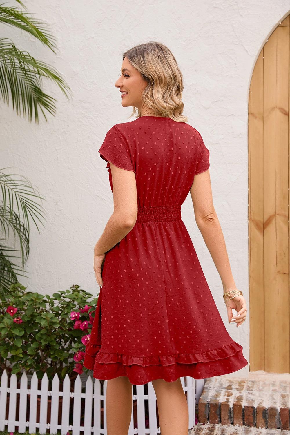 Swiss Dot Cap Sleeve Dress Carauana Store