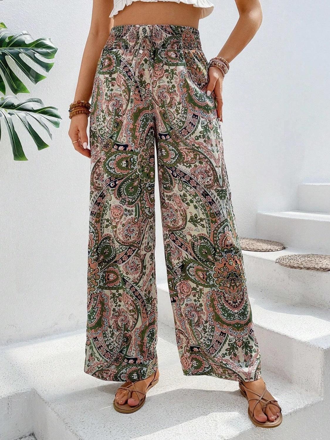 Printed Wide Leg Pants Carauana Store