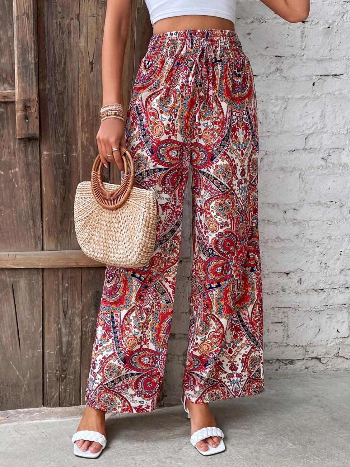 Printed Wide Leg Pants Carauana Store