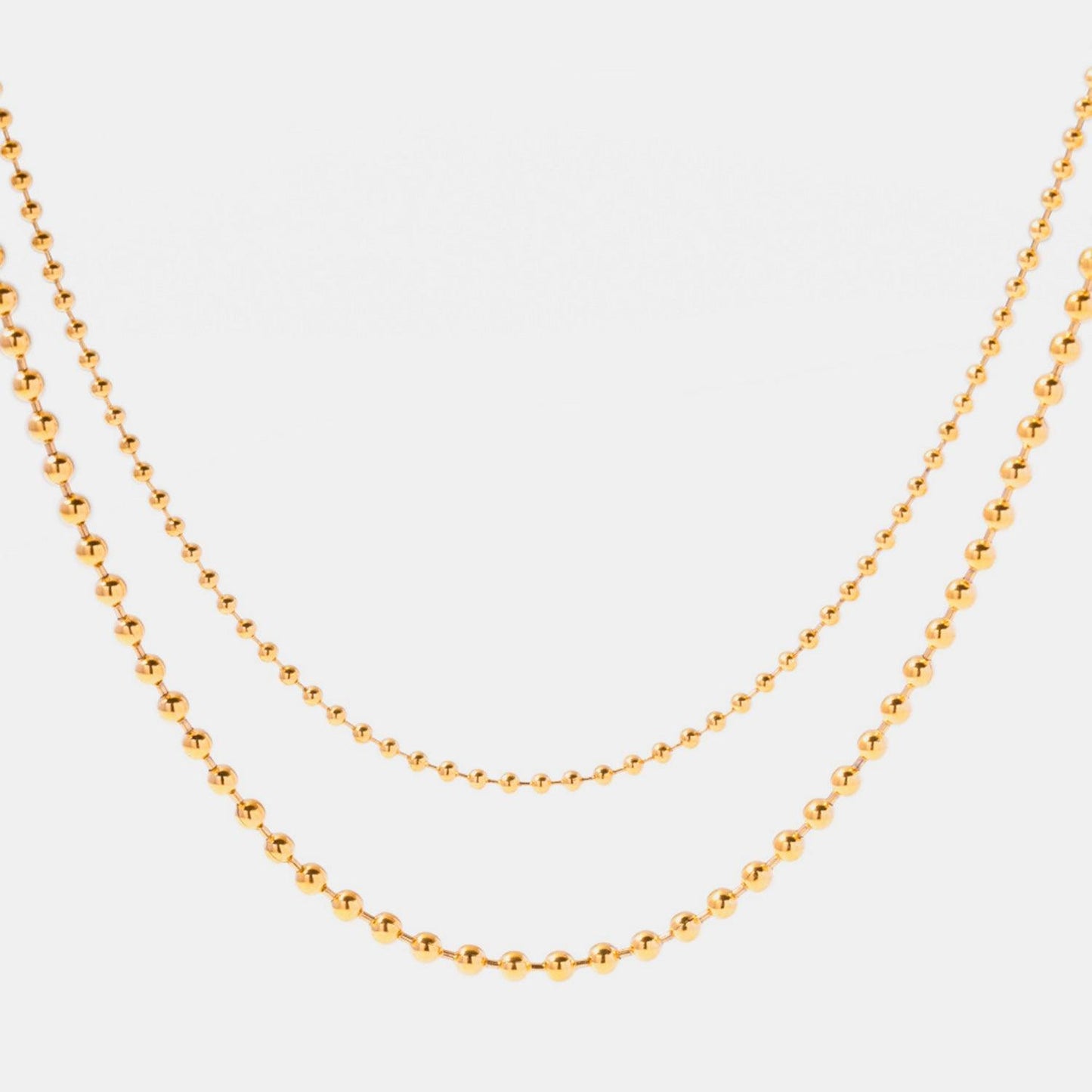 18K Gold-Plated Lobster Closure Bead Necklace Carauana Store