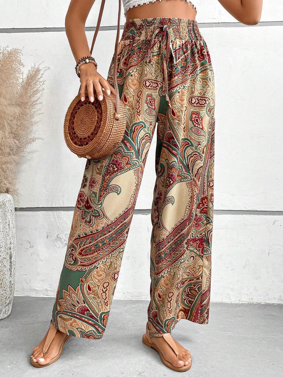 Printed Wide Leg Pants Carauana Store