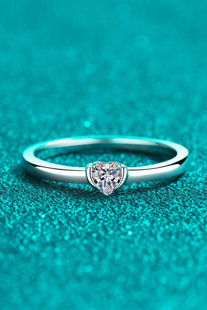 Heart-Shaped Moissanite Solitaire Ring Carauana Store