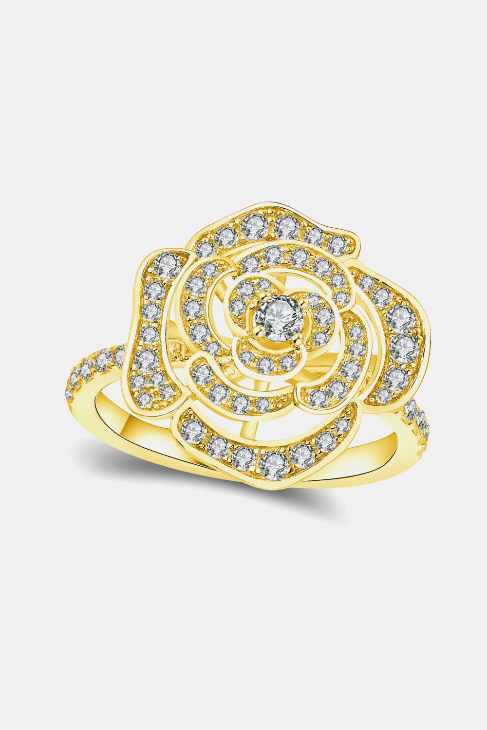 Moissanite Flower Shape Ring Carauana Store