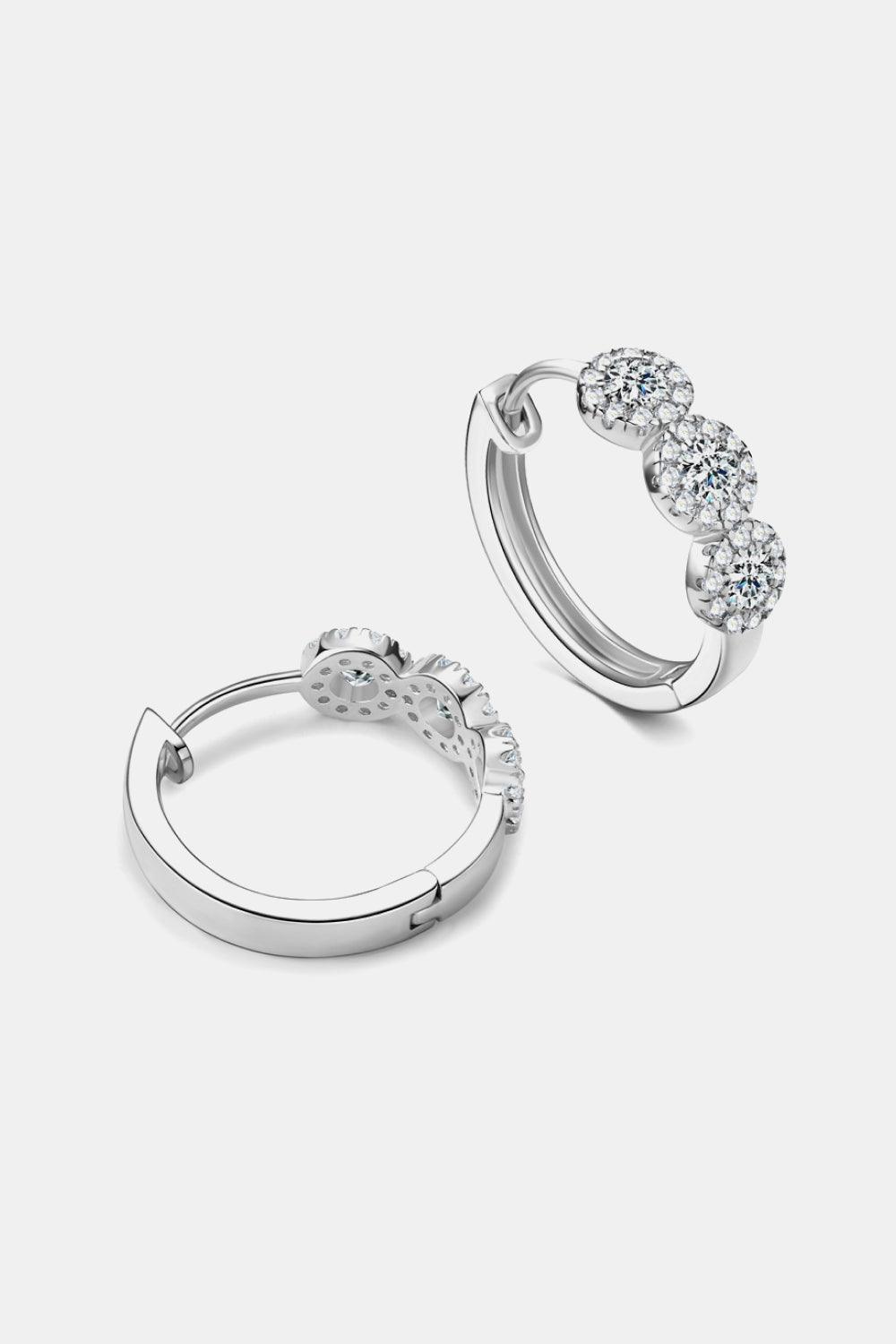 Moissanite 925 Sterling Silver Huggie Earrings Carauana Store