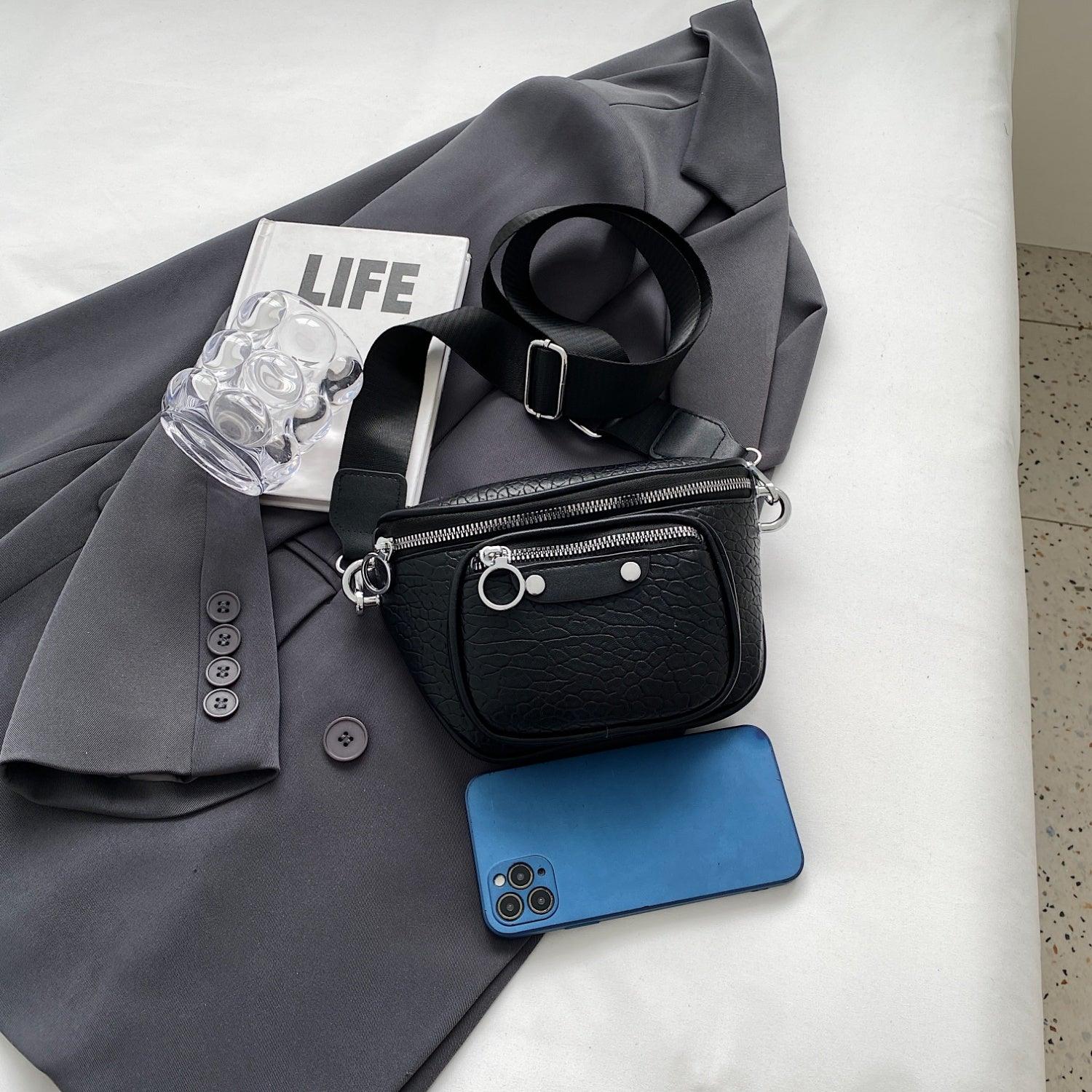 Texture PU Leather Crossbody Bag Carauana Store