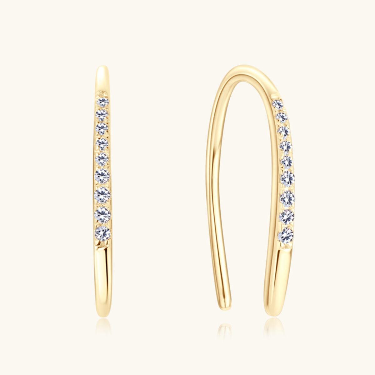 Moissanite 925 Sterling Silver U Shape Earrings Carauana Store