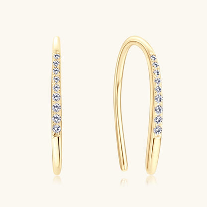 Moissanite 925 Sterling Silver U Shape Earrings Carauana Store