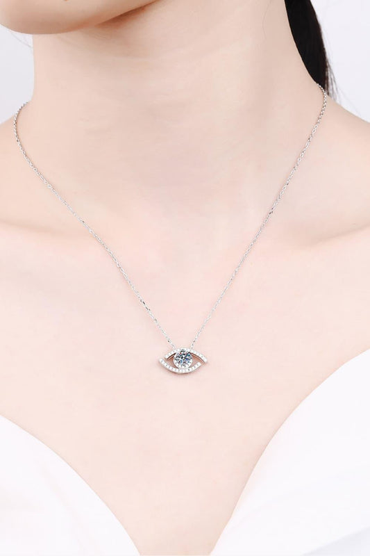 Moissanite Evil Eye Pendant 925 Sterling Silver Necklace Carauana Store