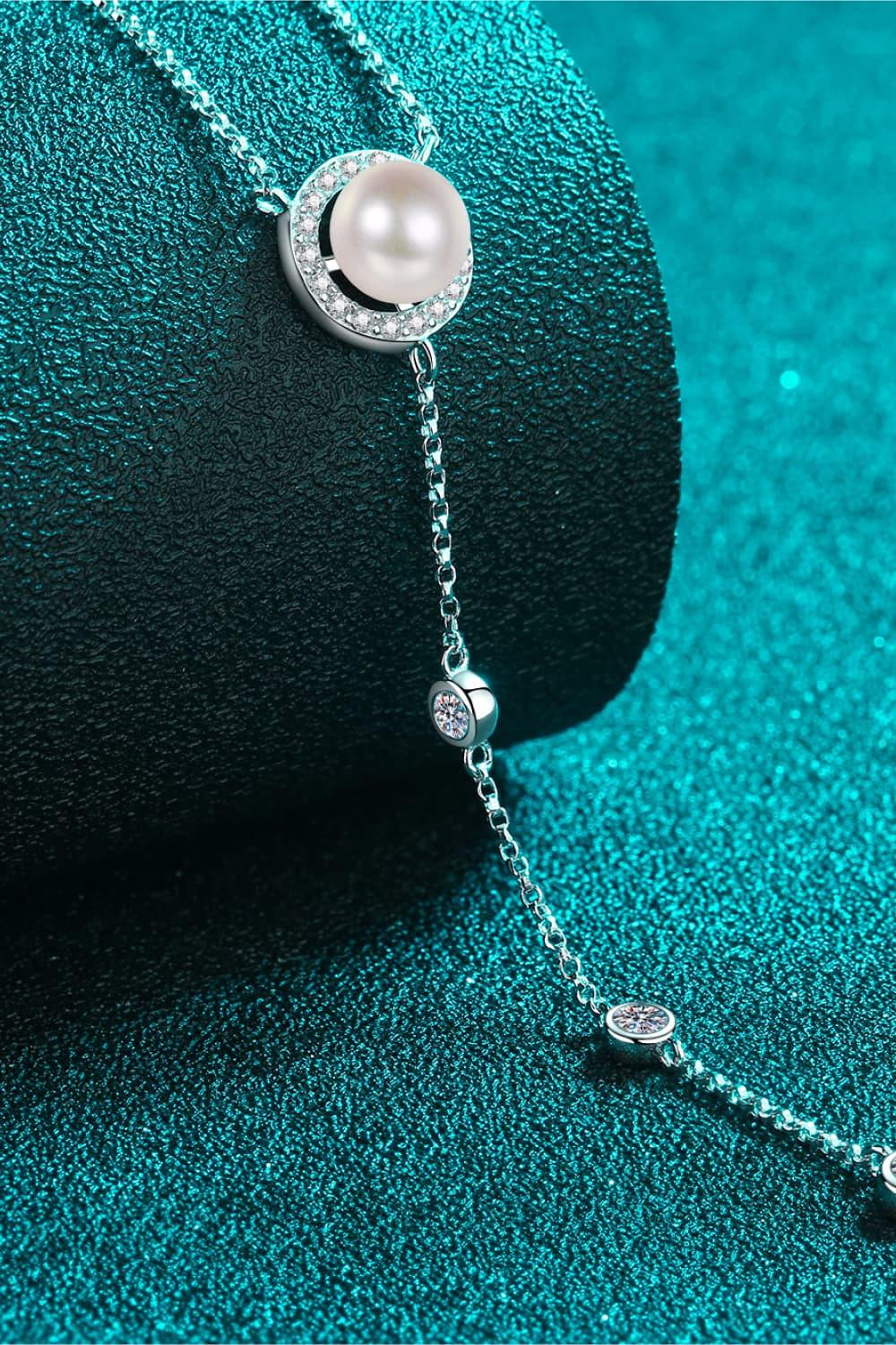 Moissanite Rhodium-Plated Necklace Carauana Store