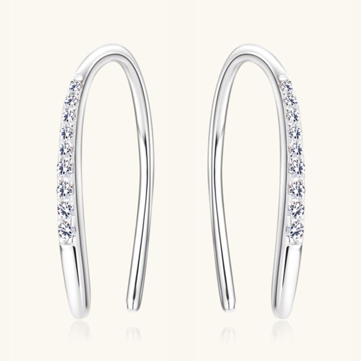 Moissanite 925 Sterling Silver U Shape Earrings Carauana Store