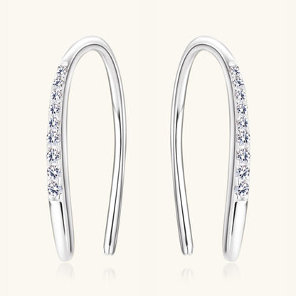 Moissanite 925 Sterling Silver U Shape Earrings Carauana Store