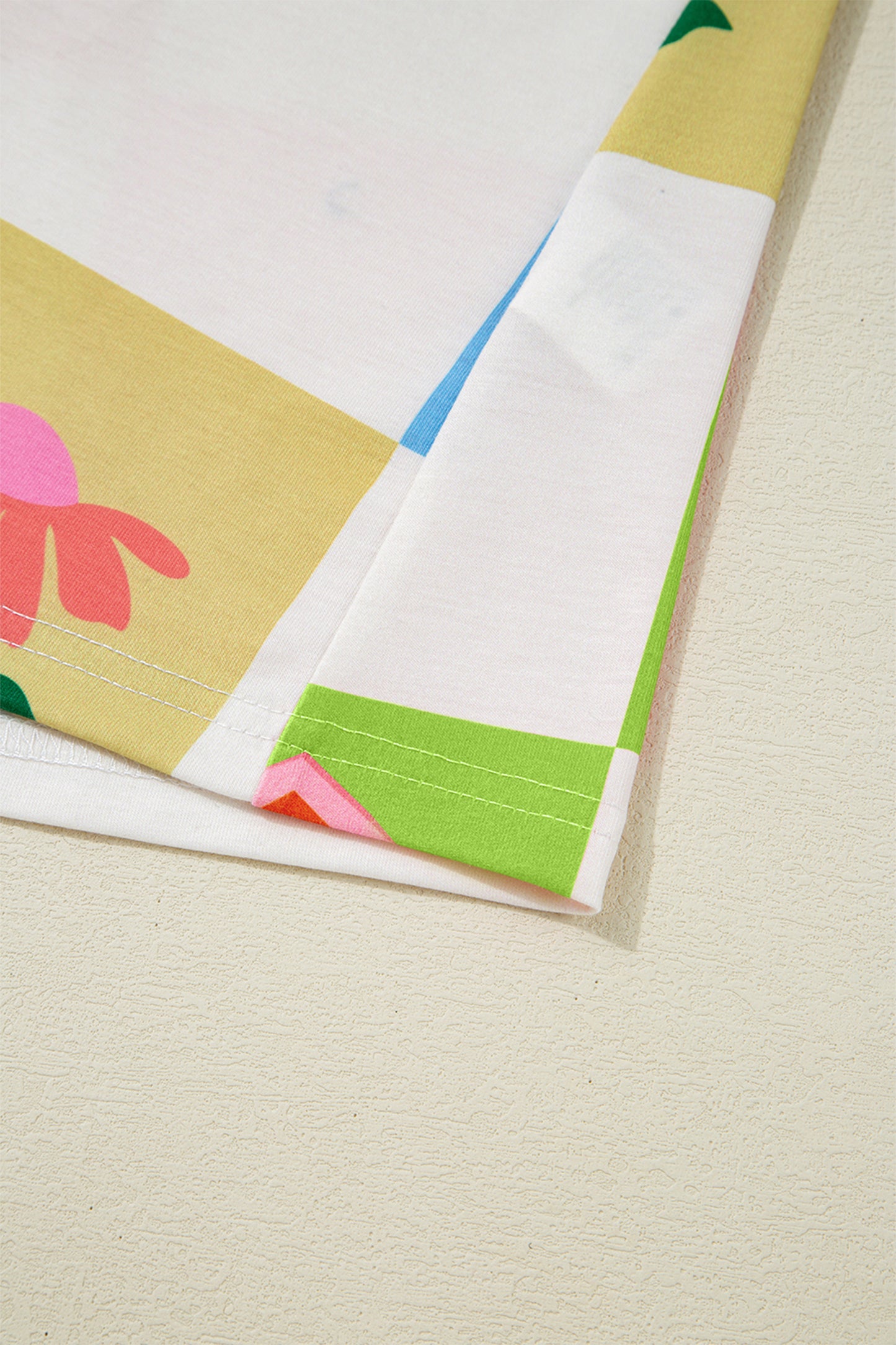 Lila Western-Mode Karomuster Rundhals-T-Shirt