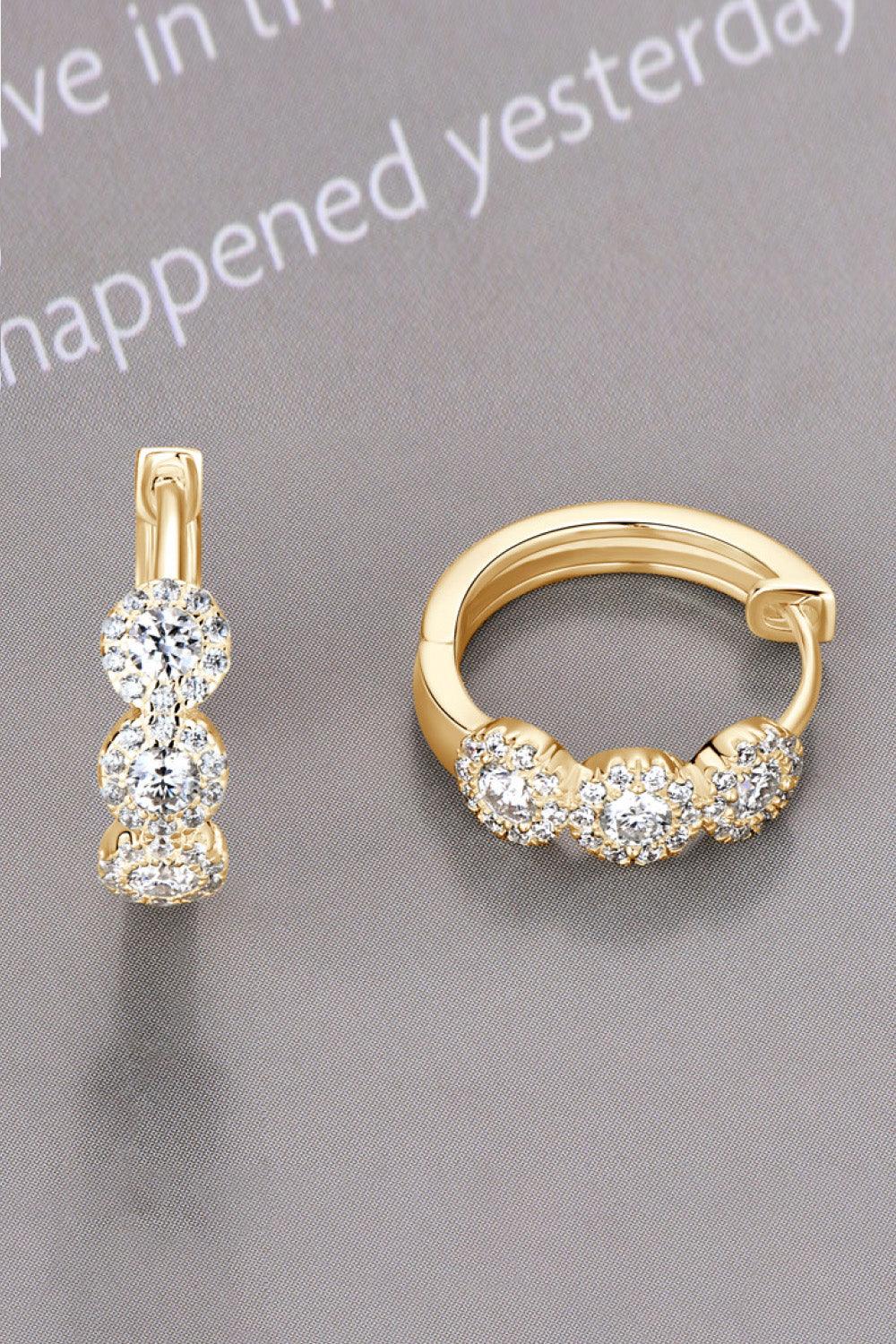 Moissanite 925 Sterling Silver Huggie Earrings Carauana Store