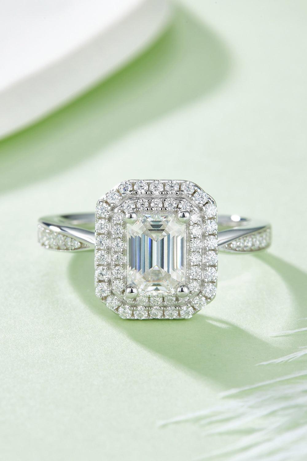 Adored 1 Carat Moissanite 925 Sterling Silver Side Stone Ring Carauana Store