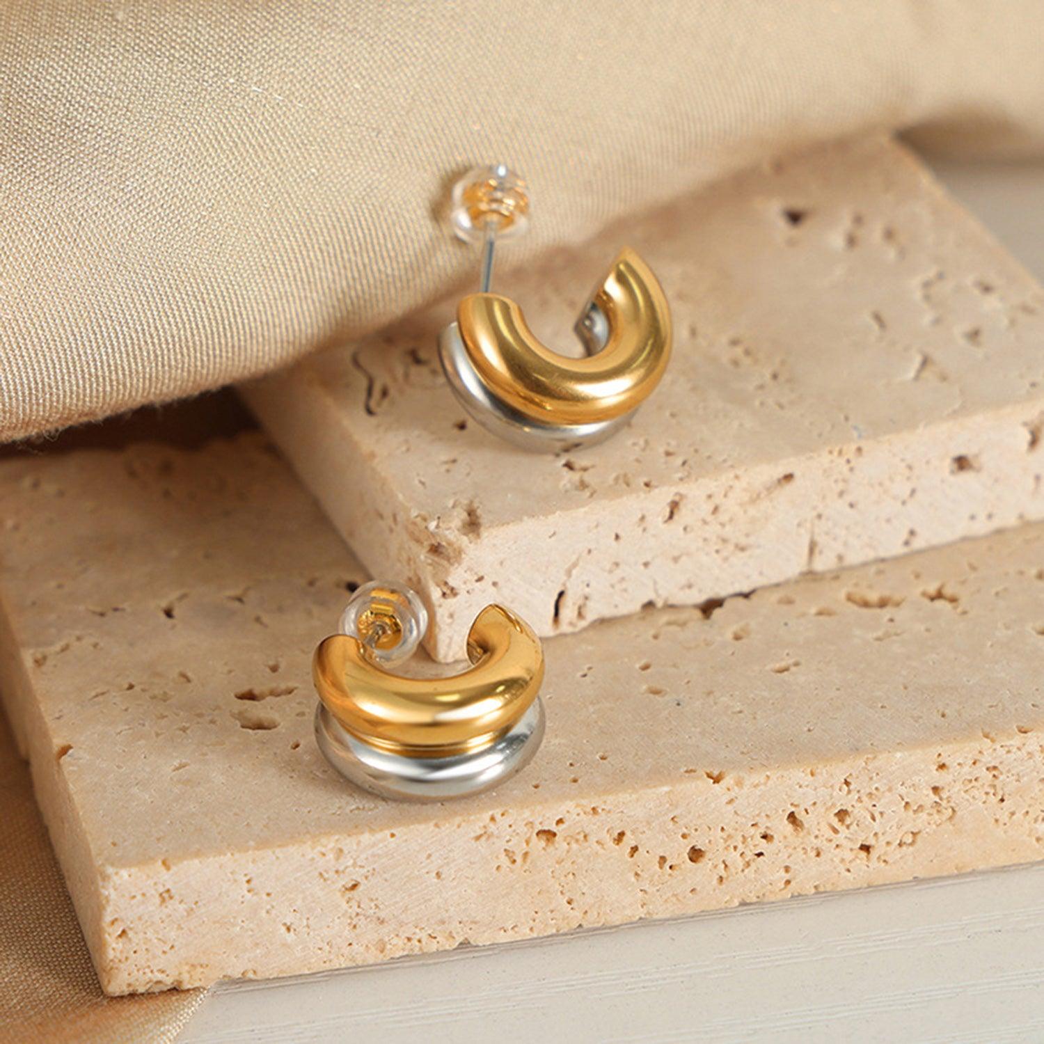18K Gold-Plated C-Hoop Earrings Carauana Store