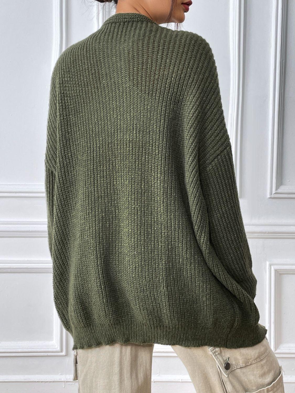 Open Front Long Sleeve Cardigan Carauana Store