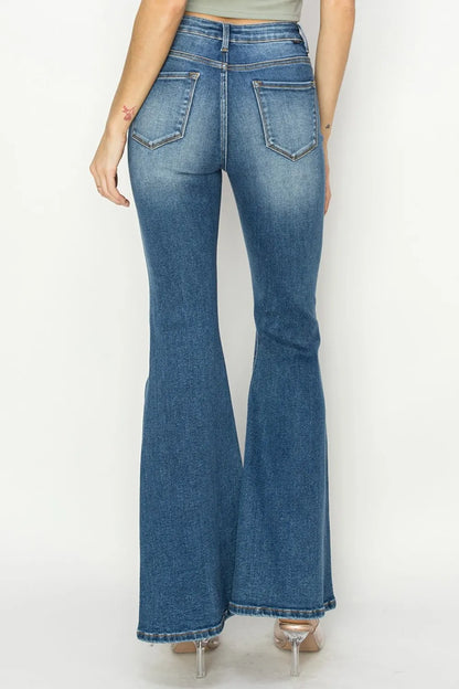 RISEN Full Size High Rise Front Seam Detailed Flare Jeans Carauana Store