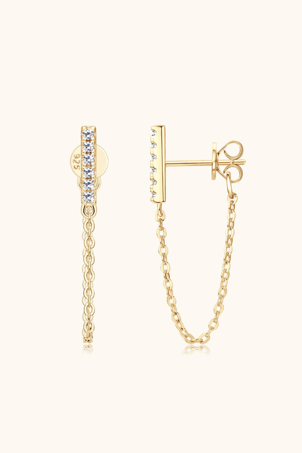 Moissanite 925 Sterling Silver Connected Earrings Carauana Store