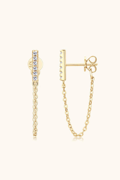 Moissanite 925 Sterling Silver Connected Earrings Carauana Store
