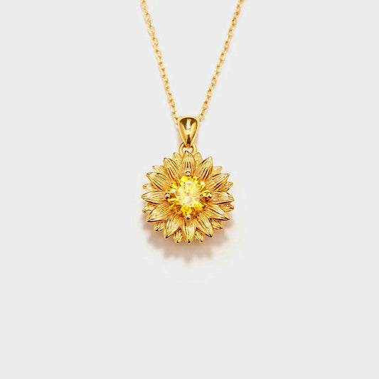 Sunflower Shape 18K Gold-Plated Pendant Necklace Carauana Store