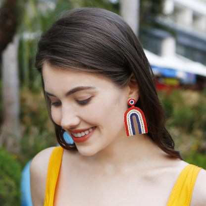 Stainless Steel Bead Geometric Dangle Earrings Carauana Store